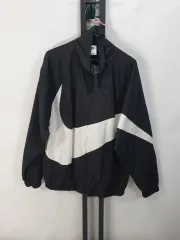 ナイキ ウィンドブレーカー ビックスウォッシュ ウーブン ジャケット ブラック 黒白 m