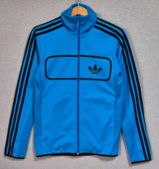 S ) アディダス ストリート ドライバ ブルー 起毛 トレーナー ジャージ トラックジャージ