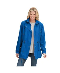 ウーマン ウィズイン レディース アウター ジャケット・ブルゾン プラスサイズ フリース Woman Within Plus Size FleeceLined Taslon Anorak Bright cobalt コバルト