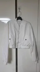 148 レディース 白 クロップド MA-1ジャケット