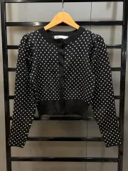 ザラ ビスコース ドット クロップド ニット カーディガン 2 0