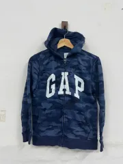 (キッズXL/150cm)ギャップ カモフラージュ 起毛 フリースジップアップ