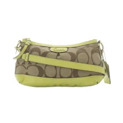 コーチ COACH ワンハンドル ショルダーバッグ 黄色 ベージュ シグネチャー柄 ロゴプレート付き バッグチャーム付き F19731 /RI ■OS