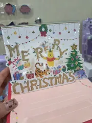 日本正規品) くまのプーさん クリスマス ポップアップカード (新品)