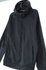 (XL) PUMA プーマ ジップアップ ウィンドブレーカー アウター ジャケット 起毛 機能性 チャコール -15F18