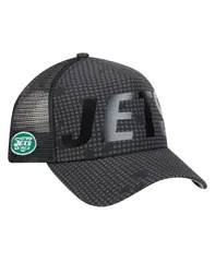 ニューエラ メンズ アクセサリー 帽子 New Era Mens Black New York Jets Throwback Midnight Ink Tonal Text AFrame Trucker 9FORTY Adjustable Hat Black