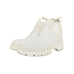 プラダ PRADA サイドゴアブーツ ショートブーツ 36 白 ホワイト ☆AA