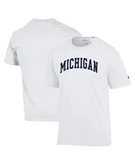 チャンピオン メンズ トップス Tシャツ Champion Mens White Michigan Wolverines Basic Arch TShirt White ホワイト