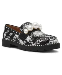 ベッツィジョンソン レディース シューズ パンプス ローファー ヒール Betsey Johnson Womens Harloe Embellished Low Heel Loafers BlackWのサムネイル