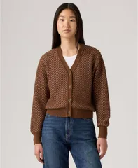 リーバイス レディース アウター ニット・セーター カーディガン Levis Womens Snowflake Long Sleeve Cardigan Sweater Anneli Geo Bisoのサムネイル