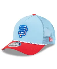 ニューエラ メンズ アクセサリー 帽子 New Era Mens Light BlueRed San Francisco Giants 2025 Fourth of July 9FORTY AFrame MCrown Adjustable Trucker Ha
