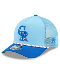 ニューエラ メンズ アクセサリー 帽子 New Era Mens Light BlueBlue Colorado Rockies 2025 Fourth of July 9FORTY AFrame MCrown Adjustable Trucker Hat L