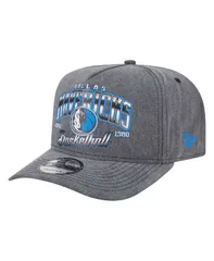 ニューエラ メンズ アクセサリー 帽子 New Era Mens Charcoal Dallas Mavericks Throwback Washed PreCurved 9FIFTY Snapback Hat Charcoal チャコール