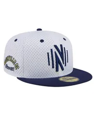 ニューエラ メンズ アクセサリー 帽子 メッシュ New Era Mens Gray Nashville SC Throwback Mesh 59FIFTY Fitted Hat White ホワイト