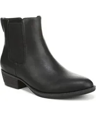 ドクター・ショール レディース シューズ ブーツ・レインブーツ チェルシー ブーツ ヒール Dr Scholls Womens Mara Stacked Block Heel Chelsea Short Boots Black Faux Leather ブラッ