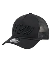 ニューエラ メンズ アクセサリー 帽子 New Era Mens Black New York Yankees City Initial 9FORTY AFrame MCrown Adjustable Trucker Hat Black ブラック