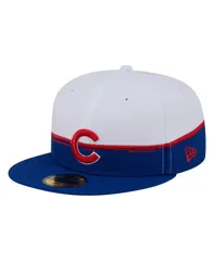 ニューエラ メンズ アクセサリー 帽子 New Era Mens RoyalWhite Chicago Cubs Paint Stroke 59FIFTYFitted Hat Royal White ホワイト