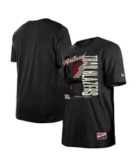 ニューエラ メンズ アウター ジャケット・ブルゾン ヴィンテージ Tシャツ ブレザー New Era Mens Black Portland Trail Blazers Distressed Throwback Vintage Color Pack TShir