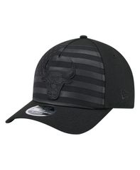 뉴 엘라 남성 액세서리 모자 New Era Mens Black Chicago Bulls Game Day Flag AFrame 9FORTY Adjustable Hat Blac