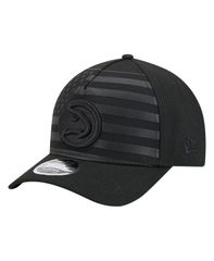 뉴 엘라 남성 액세서리 모자 New Era Mens Black Atlanta Hawks Game Day Flag AFrame 9FORTY Adjustable Hat Blac