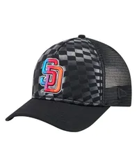 ニューエラ メンズ アクセサリー 帽子 New Era Mens Black San Diego Padres Gradient 9FORTY AFrame MCrown Trucker Adjustable Hat Black ブラック
