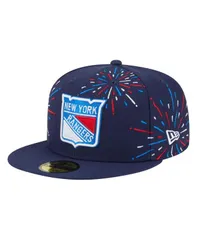 ニューエラ メンズ アクセサリー 帽子 New Era Mens Navy New York Rangers Americana Fireworks 59FIFTY Fitted Hat Navy ネイビー