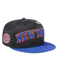 ニューエラ メンズ アクセサリー 帽子 ヴィンテージ サテン New Era Mens BlackBlue New York Knicks Throwback Satin Vintage Pin TwoTone 59FIFTY Fitted Hat Black