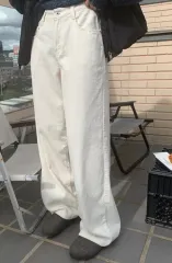 新商品 ワイド コーデュロイ パンツ アイボリー