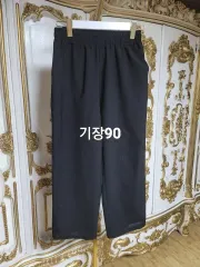 ブラック ウエストゴム ワイド パンツ 丈90