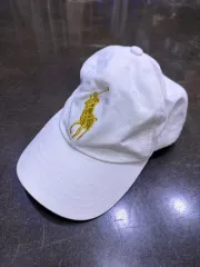 ポロラルフローレン ビックポニー GOLD 刺繍 白 ベースボールキャップ