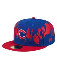 ニューエラ メンズ アクセサリー 帽子 New Era Mens RoyalRed Chicago Cubs Retro Pattern 59FIFTY Fitted Hat Royal Red レッド