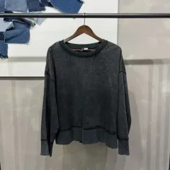 (100) H&M エイチ・アンド・エム レディース カジュアル PIGMENT ピグメント 起毛 スウェット 長袖 Tシャツ