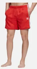 3XL adidas(アディダス) 3 ストライプ スイム ショートパンツ ハーフパンツ レッド