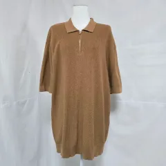 ZARA ブラウン 半袖ニット カラーTシャツ 男 110 1031