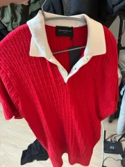 POKERFACE 赤色 ケーブルニット 48