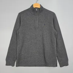 ポロラルフローレン キッズ ハーフジップアップ ニット チャコール L(14-16) レディース 55 66