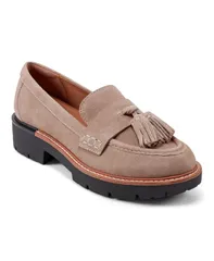 アース レディース シューズ パンプス ローファー Earth Womens Zimm Tassel Lug Loafers Beige Suede ベージュのサムネイル