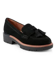 アース レディース シューズ パンプス ローファー Earth Womens Zimm Tassel Lug Loafers Black Suede ブラックのサムネイル