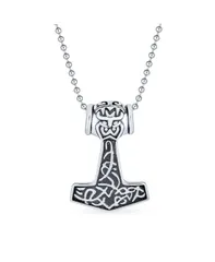 ブリング メンズ アクセサリー ネックレス・チョーカー・ペンダントトップ Tシャツ レース Bling Jewelry Protection Amulet Ancient Celtic Knot Viking Norse Thors Hammer Pendan