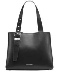 カルバンクライン レディース バッグ トートバッグ Calvin Klein Lowen Triple Compartment Adjustable Tote Blk Whtのサムネイル