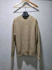 M) ザラ ベージュ コットンアクリル ブレンド ニットセーター 3003 405