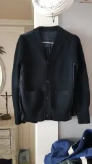 後ろフリル ブラック ニット カーディガン 55