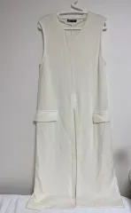 ZARA アイボリー ロング丈ニットベスト