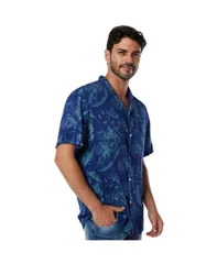 ミオマリオ メンズ トップス シャツ ダウン Mio Marino Mens Casual ButtonDown Hawaiian Short Sleeve Shirt Palms batik