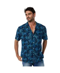 ミオマリオ メンズ トップス シャツ ダウン Mio Marino Mens Casual ButtonDown Hawaiian Short Sleeve Shirt Blue bush ブルー