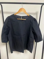 パフ 半袖 ブラウス ブラック 487