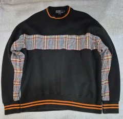 POLO RALPH LAUREN チェック柄パネル付き ブラック スウェット メンズ 95 100サイズ