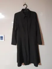 ブラック ロング シャツ ワンピースタイプ コート