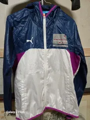 PUMA プーマ ウィンドブレーカー ネイビー/白/PURPLE パープル