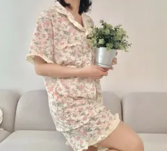 レディース夏半袖ハーフパンツパジャマセット